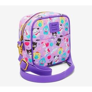 NEW! LOUNGEFLY Hello Kitty & Friends Hearts Lavender Small Crossbody Bag Sanrio‎